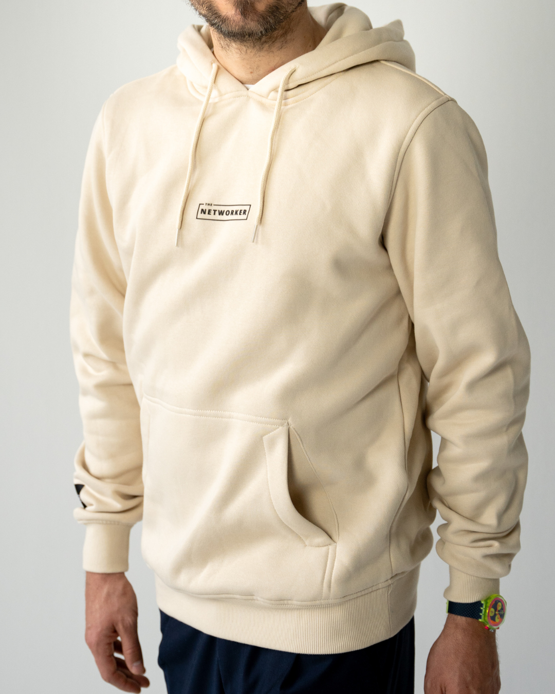 Hoodie THE NETWORKER in beige