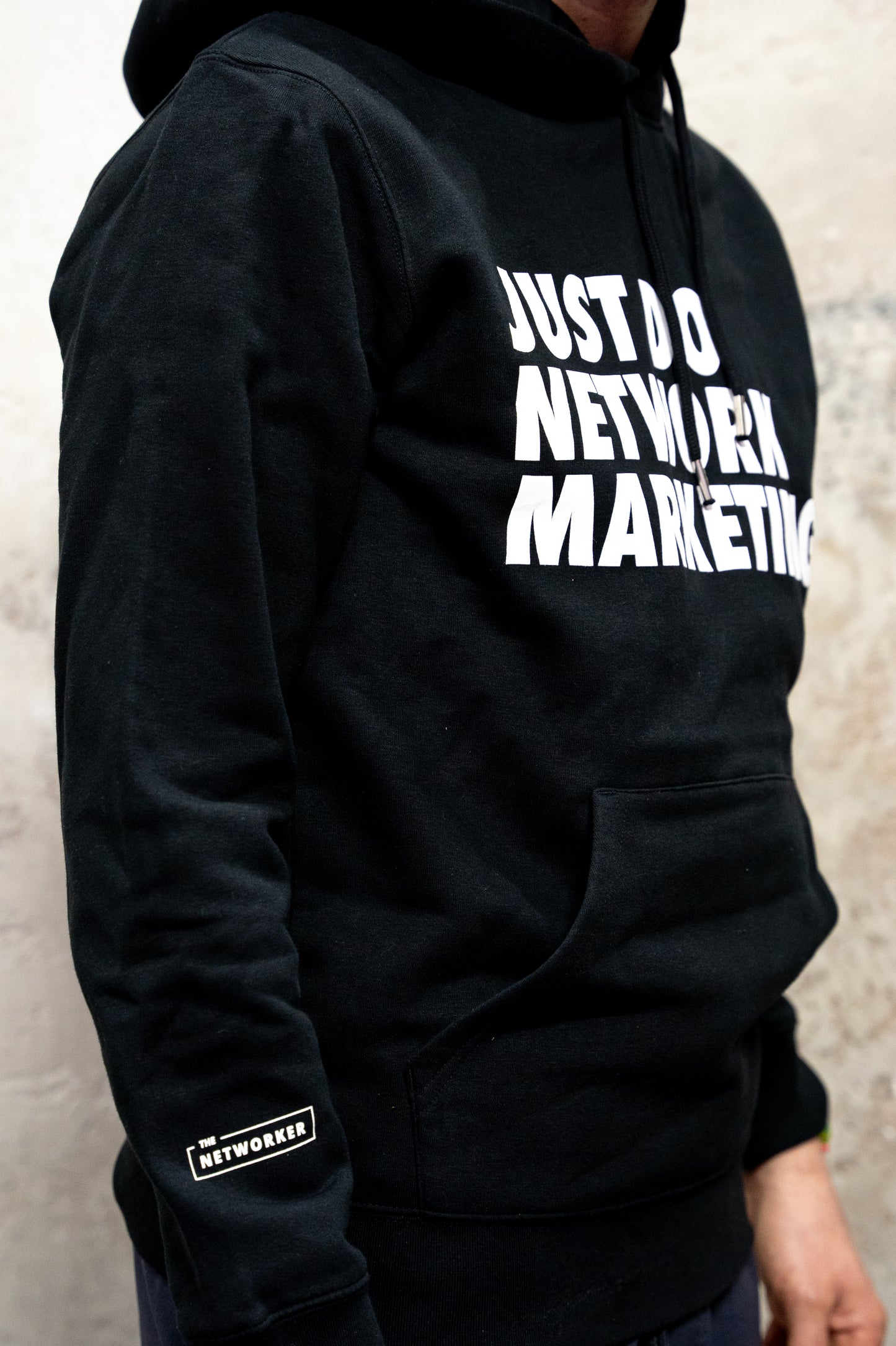 JUST DO NETWORK MARKETING.  Hoodie in schwarz