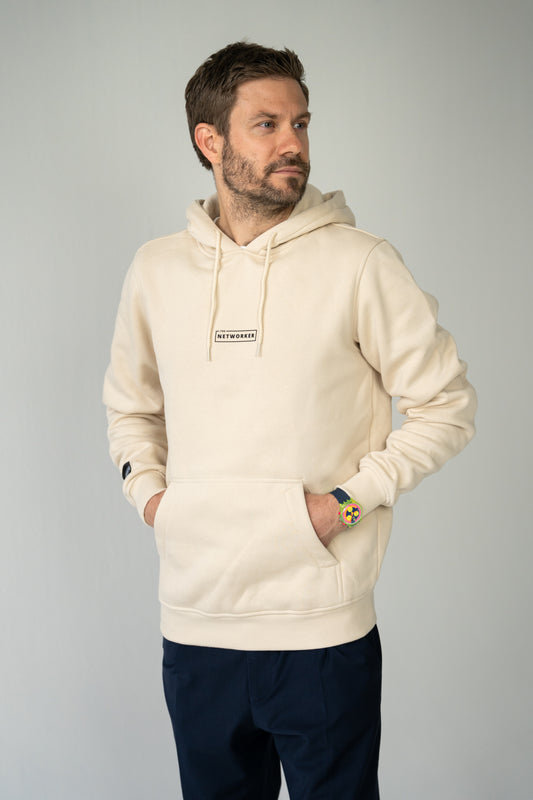 Hoodie THE NETWORKER in beige