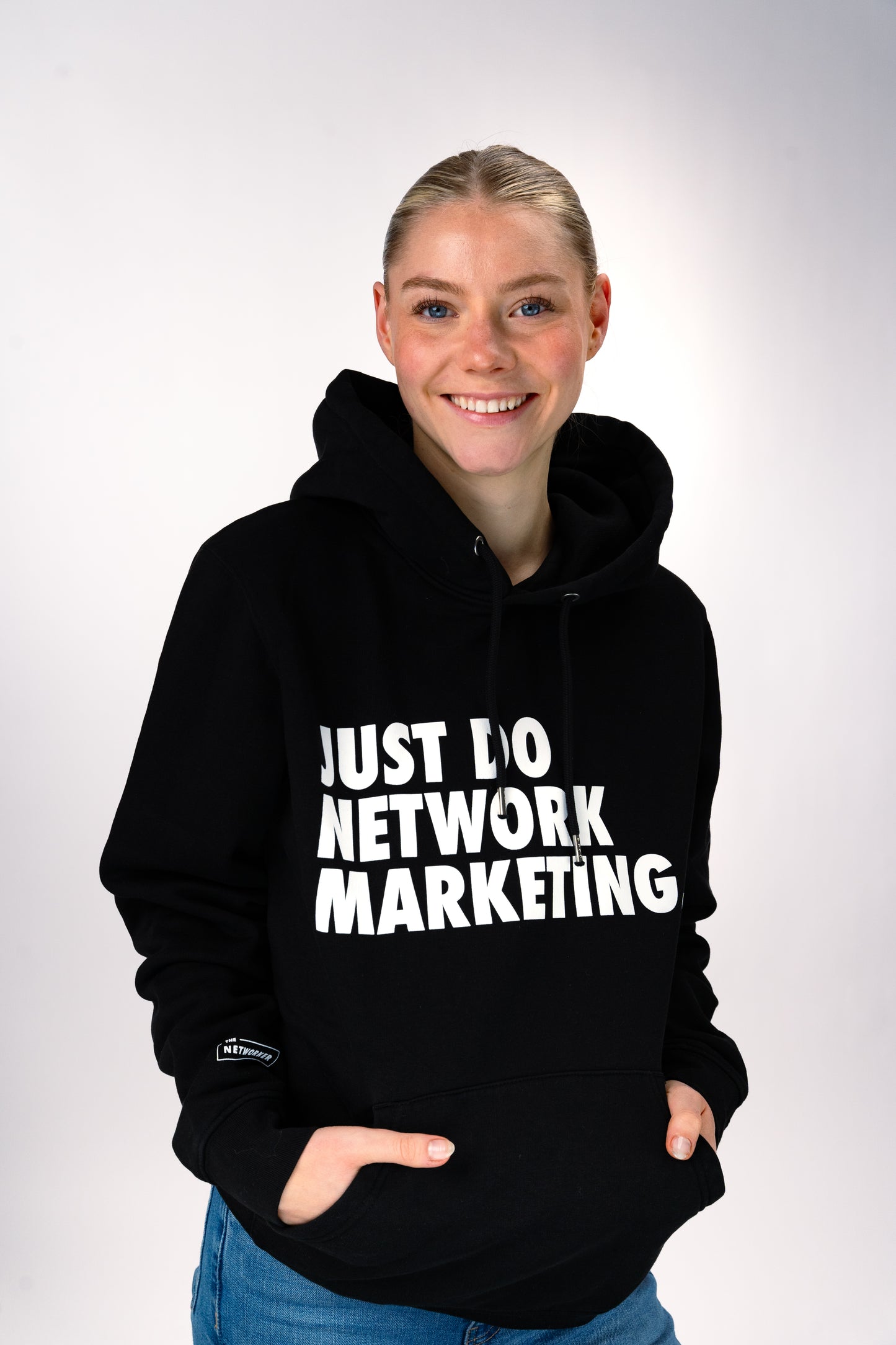 JUST DO NETWORK MARKETING.  Hoodie in schwarz